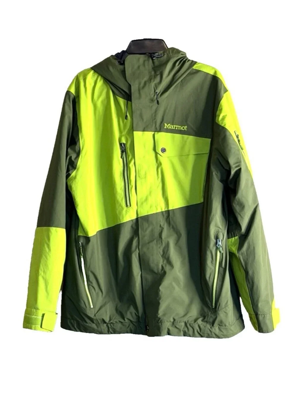 Marmot Tram Line Jacket Gorpcore Snowboard Ski Green Block Size Large